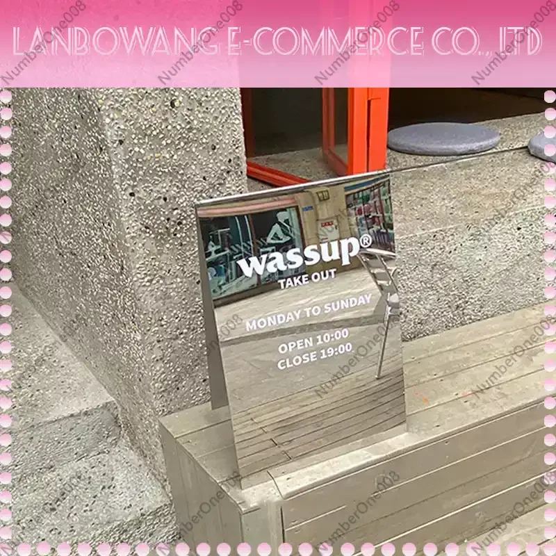 Instagram Selfie Mirror, Stainless Steel Floor Standing Photo Sign Board for Cafe Shop Wedding Decor