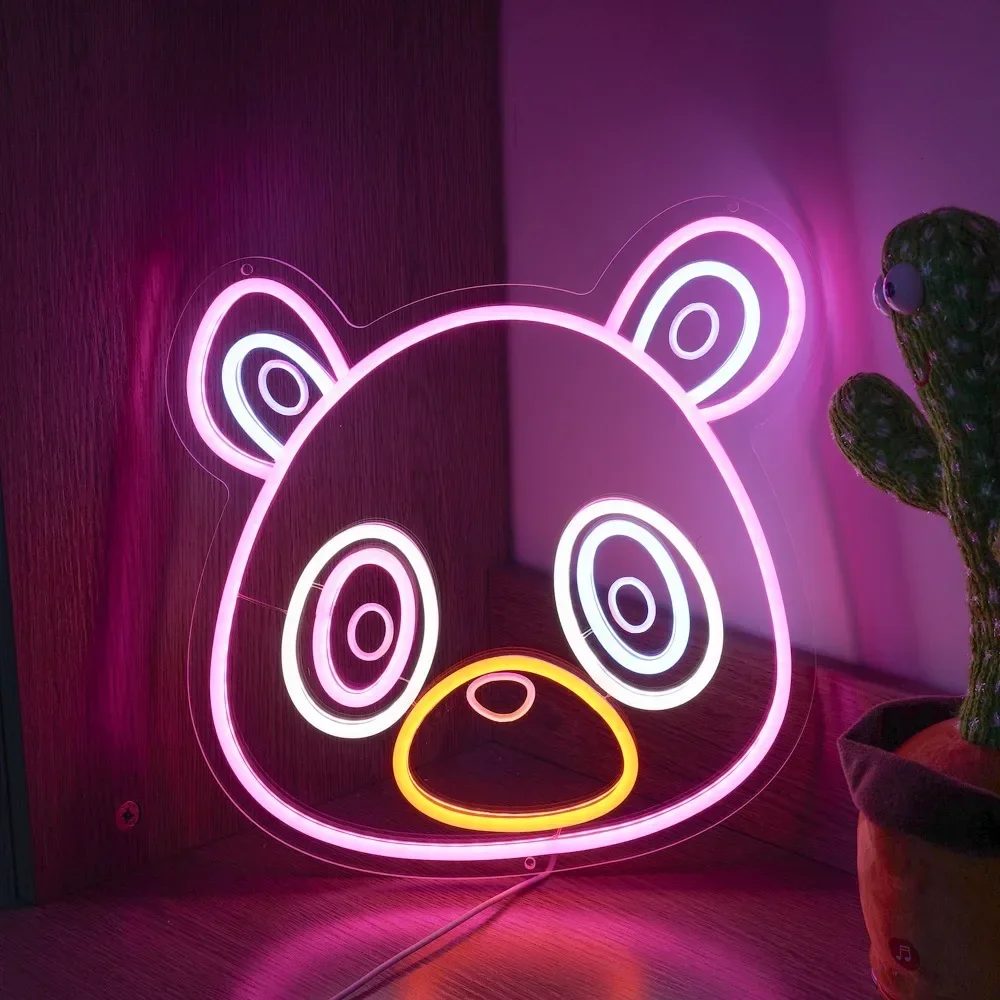 

Graduation Bear Neon Sign Carve For Gaming Room Decors Aesthetic Coffee Bar Decoration Personl LED Lights Support Customized