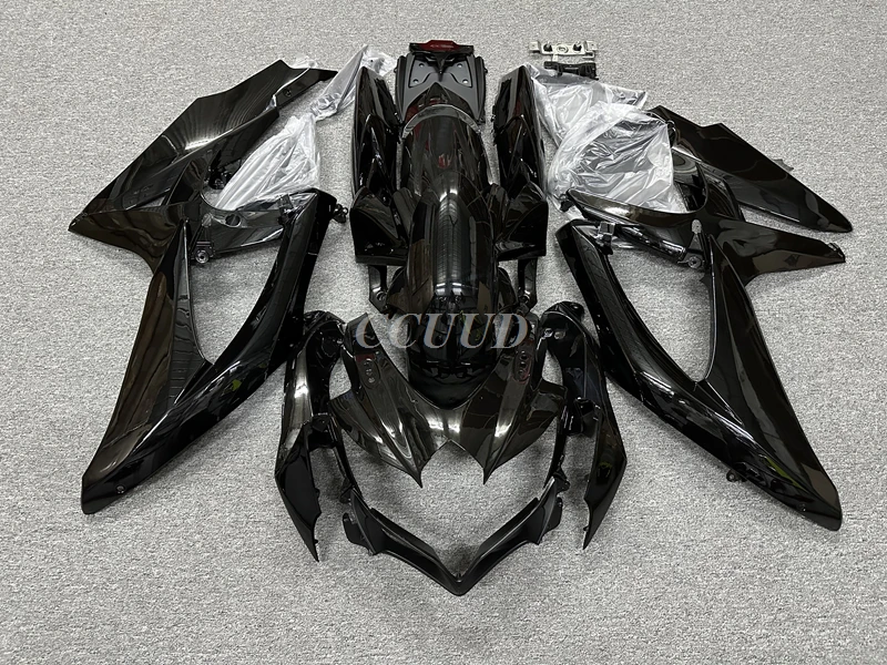 4 ของขวัญใหม่ ABS รถจักรยานยนต์ Fairings ชุด Fit สําหรับ SUZUKI 600 750 K8 2008 2009 2010 08 09 10 ตัวถังรถชุดสีดําเงา