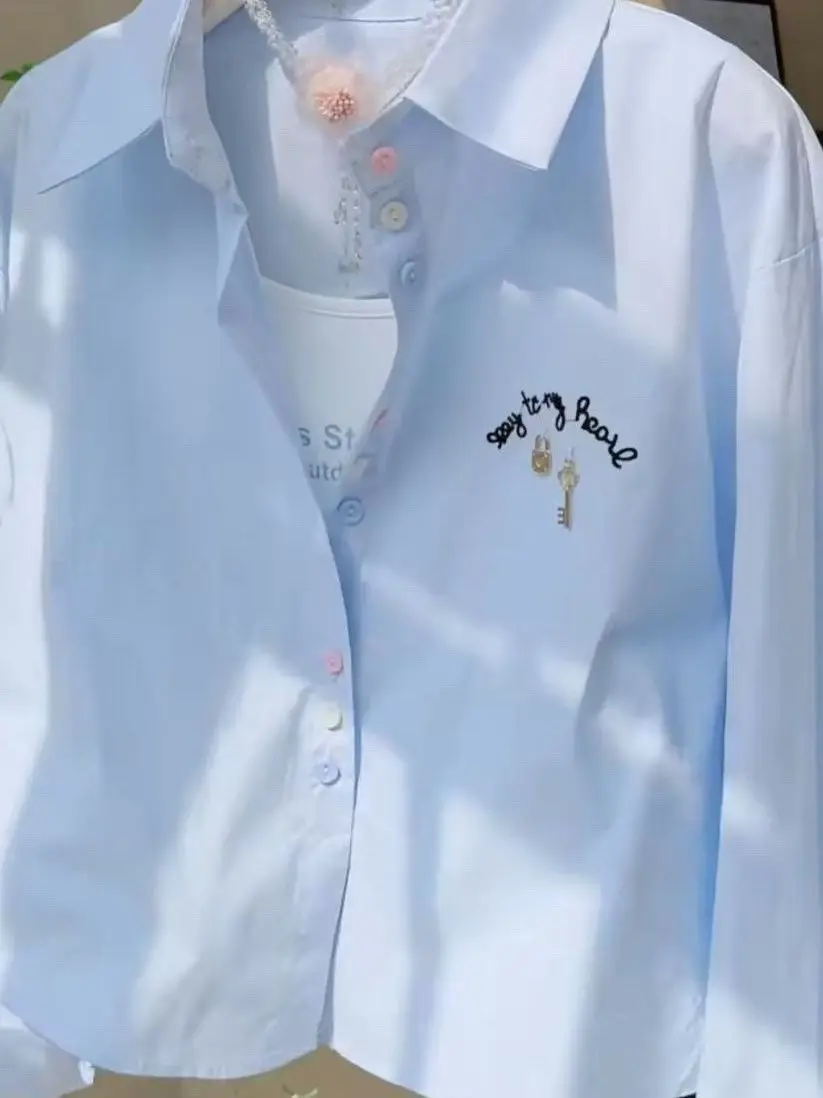 Elegant Embroidered Long Sleeve Women's Shirt Loose Fit Sun Protection Spring Summer New Style Unique Air Conditioning Outerwear