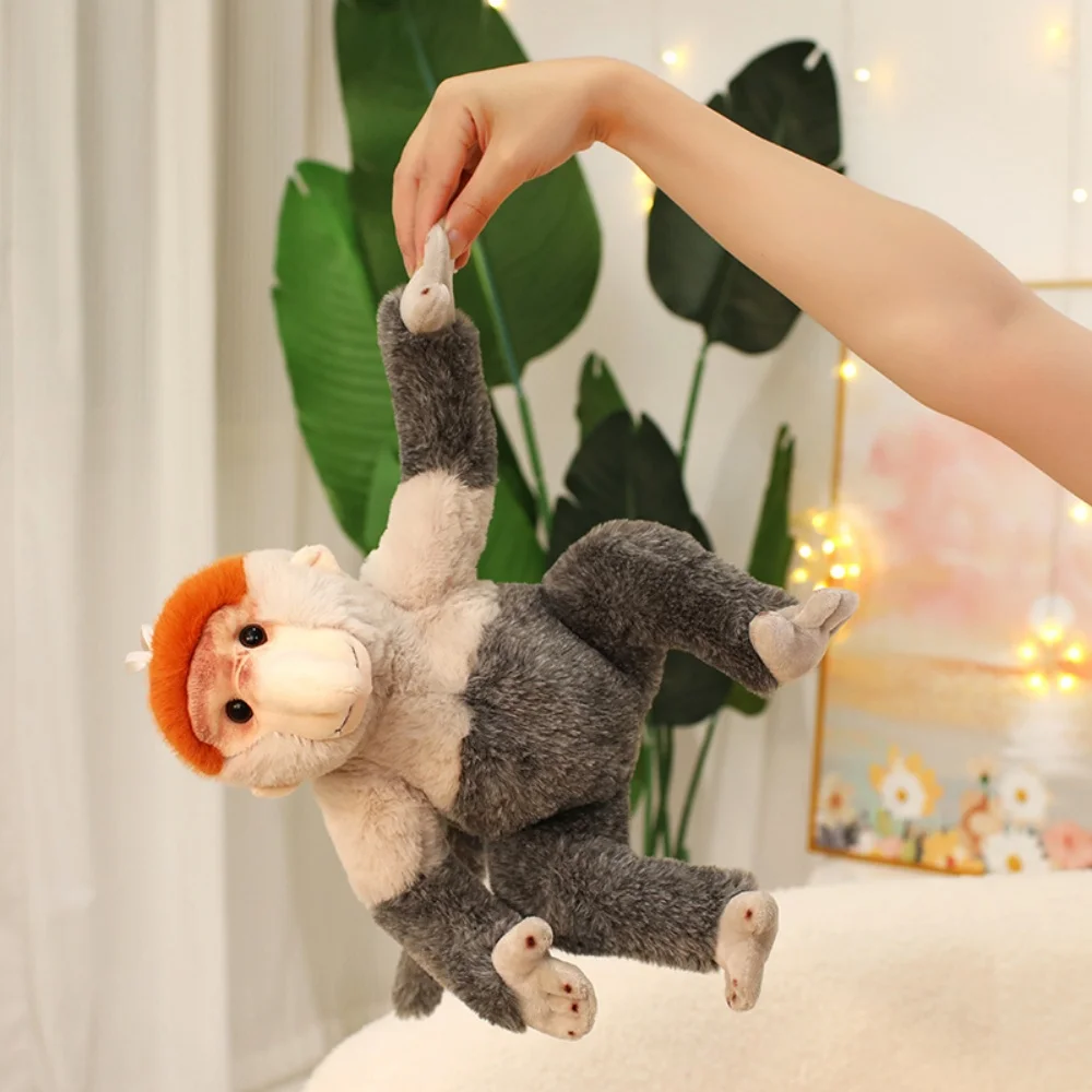 

Яркая плюшевая игрушка Proboscis Monkey, мягкая пушистая кукла сидящая обезьянка, забавный подарок на день рождения, домашний декор
