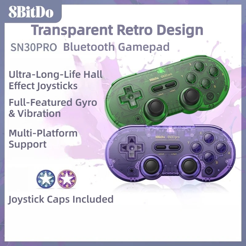 8Bitdo SN30 Pro Bluetooth-геймпад с эффектом Холла, беспроводной игровой контроллер, Nintendo Switch, MacOS, Android ПК, SteamOS Raspberry Pi