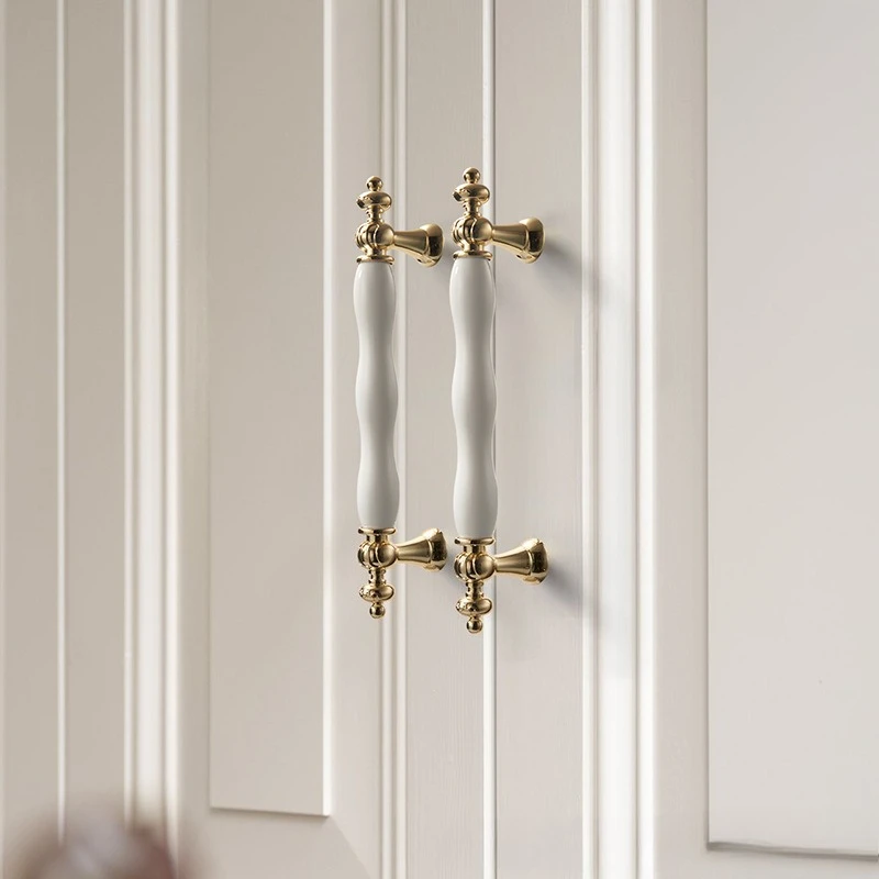 European Ceramic Cabinet Door Handle Creative American Simple Wardrobe Door Handle New Chinese Modern Cabinet Handle