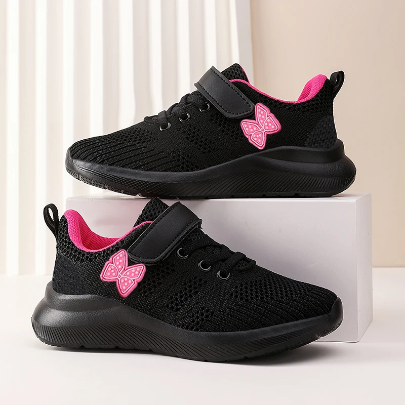 Children's sports shoes, girls' breathable leisure shoes, outdoor sports shoes, mesh surface anti slip fashionable running shoes