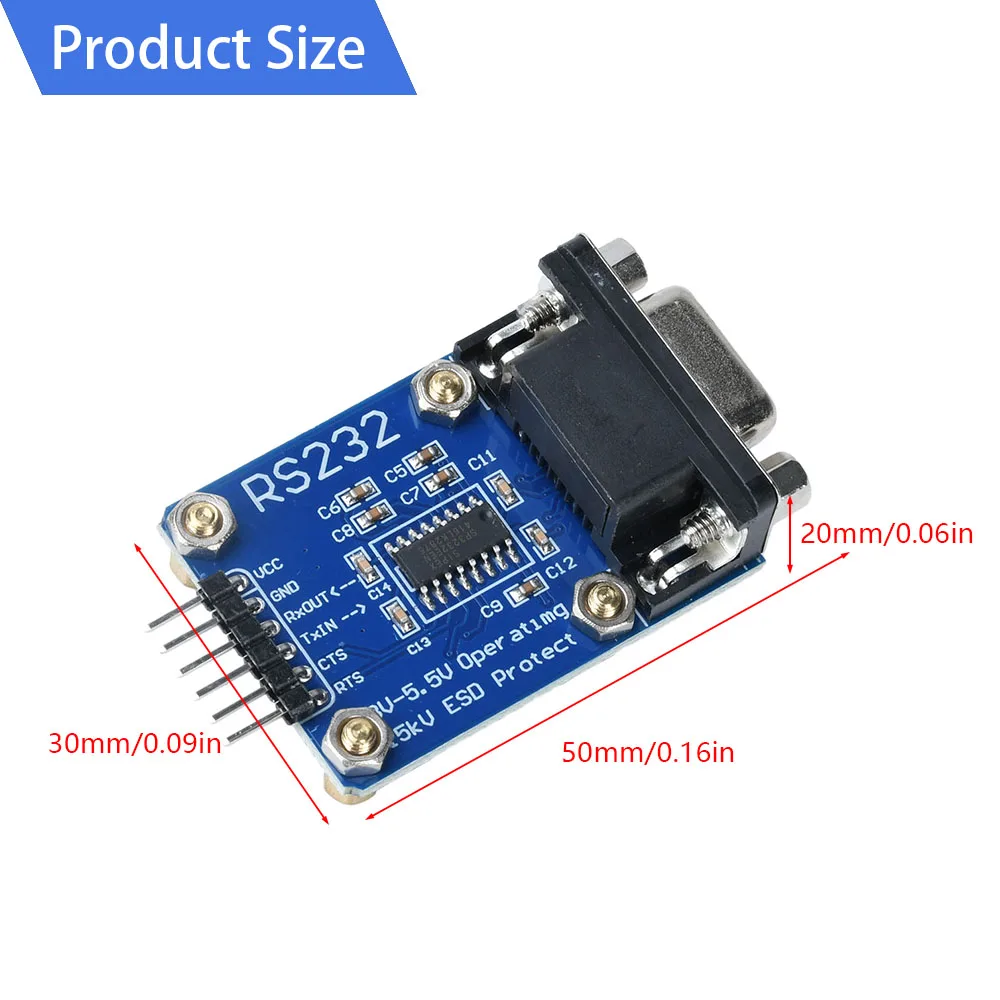 DC 3V-5,5V RS232 Turn To TTL UART Modul SP3232 Hardware Automatische Flow Control Modul mit ESD 6pin Kabel
