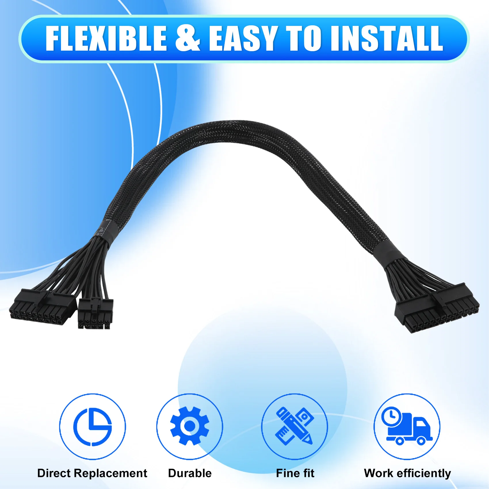 Hot Selling-10+18-Pin To 24-Pin Modular Power Cable For Corsair RM550X RM650X RM750X RM850X RM850X RM1000X,10+18-Pin To 24-Pin M