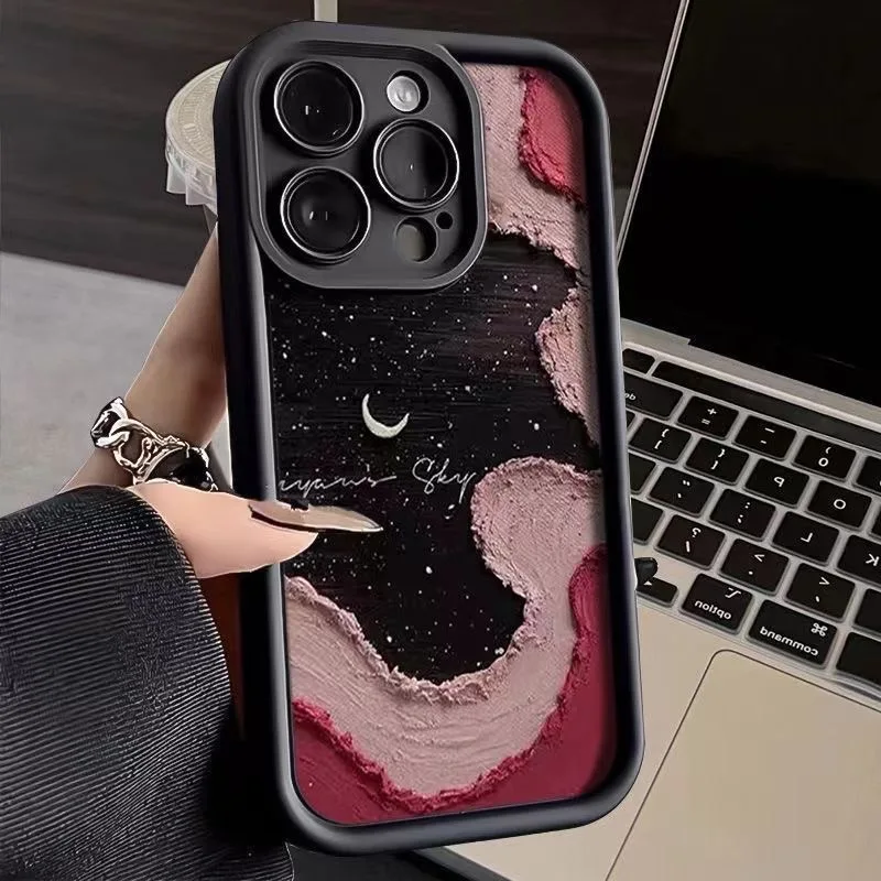 

retro oil painting phone case for iphone 17 pro max 16 plus 15 14 13 11 silicone back cover for iphone 12 pro xr xs x 8 7 SE 3