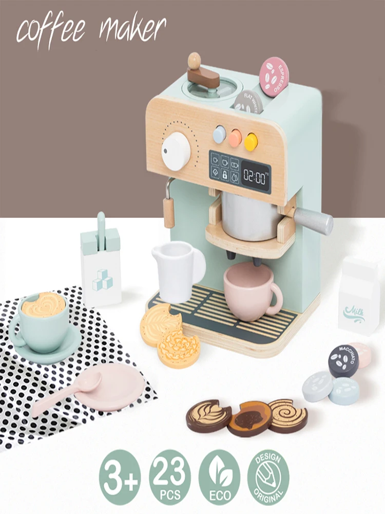 

Play Simulation Coffee machine Set Tableware Play House Kitchen DIY Afternoon Tea Game Toy For Children Kids Gift girl