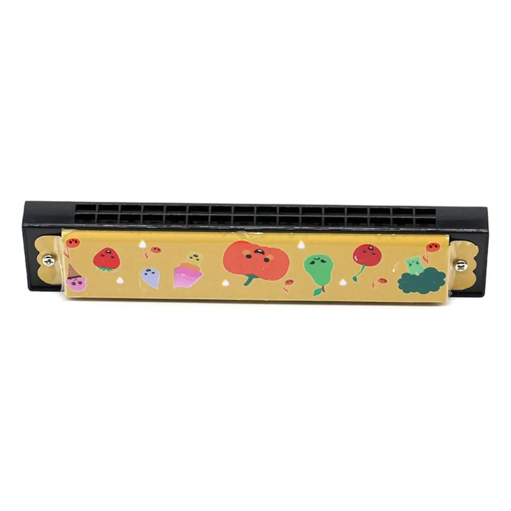 

Metal Painted Harmonica Educational Montessori 16 Holes Harmonica Cute Cartoon Pattern Mouth Organ Playing