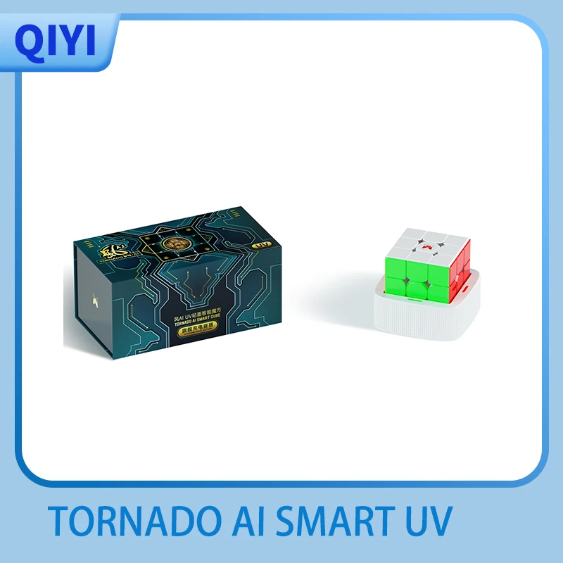 [JudyCube] Qiyi Tornado V4 AI Smart Cube UV Charging Box Version 3x3 Magnetic Magic Cube Fidget Toys Tornado AI 3x3 Cubo Magico