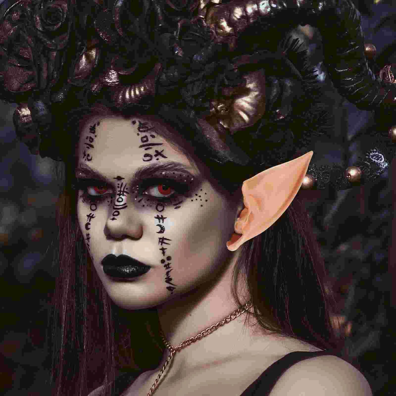 Tonał skóry wróżkowe uszy Halloween rekwizyty na przyjęcia bożonarodzeniowe przebranie na karnawał akcesoria Masquerade karnawał dekoracyjne zabawki do uszu oko