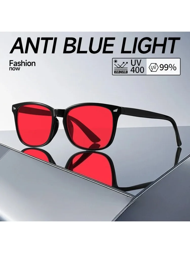 Nouvelles lunettes unisexes Anti-lumière bleue avec lentilles teintées rouges, lunettes pour meilleur sommeil, lentilles jaunes Orange, lunettes de soleil pour la conduite de jeu