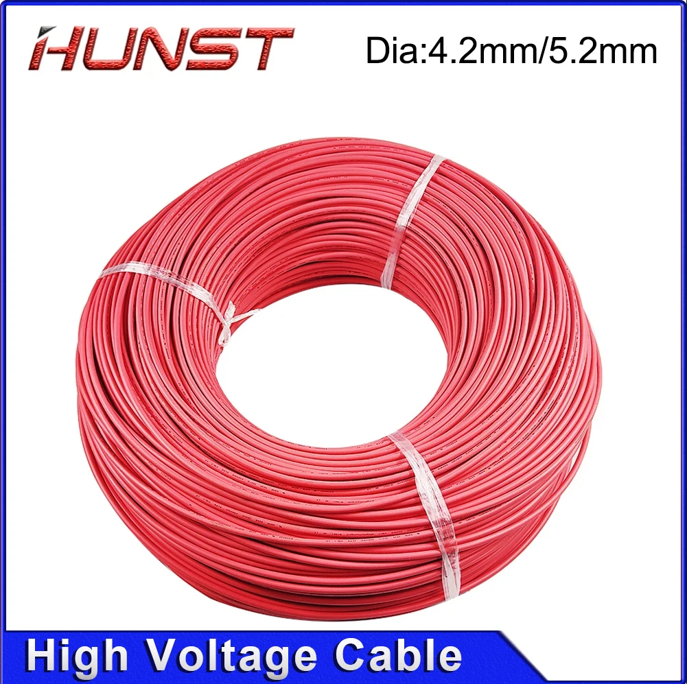 CO2 레이저 전원 공급 장치 및 레이저 튜브 레이저 조각 및 절단기용 HUNST 3/5/10미터 고전압 케이블.