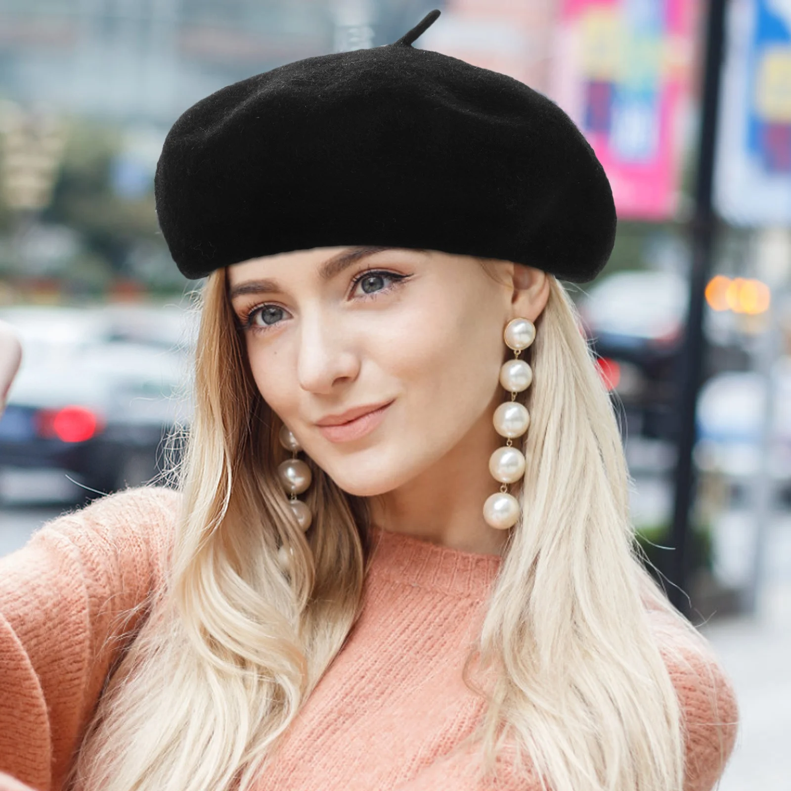 

Warm Wool Beret Hat Women Classic French Stylish Simple Cap Fall Winter Party Casual Wear Costumes and Props Berets Hat Classic