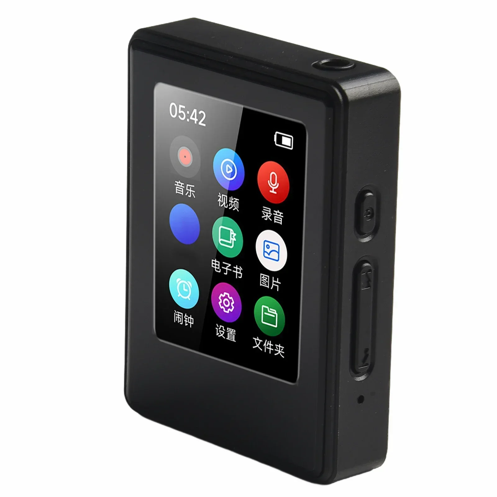 MP3 Player With 5.0 TFT Screen MP3 Player Sleek Black MP3 Player with Stereo Speaker and For Mini MP4 Video Playback