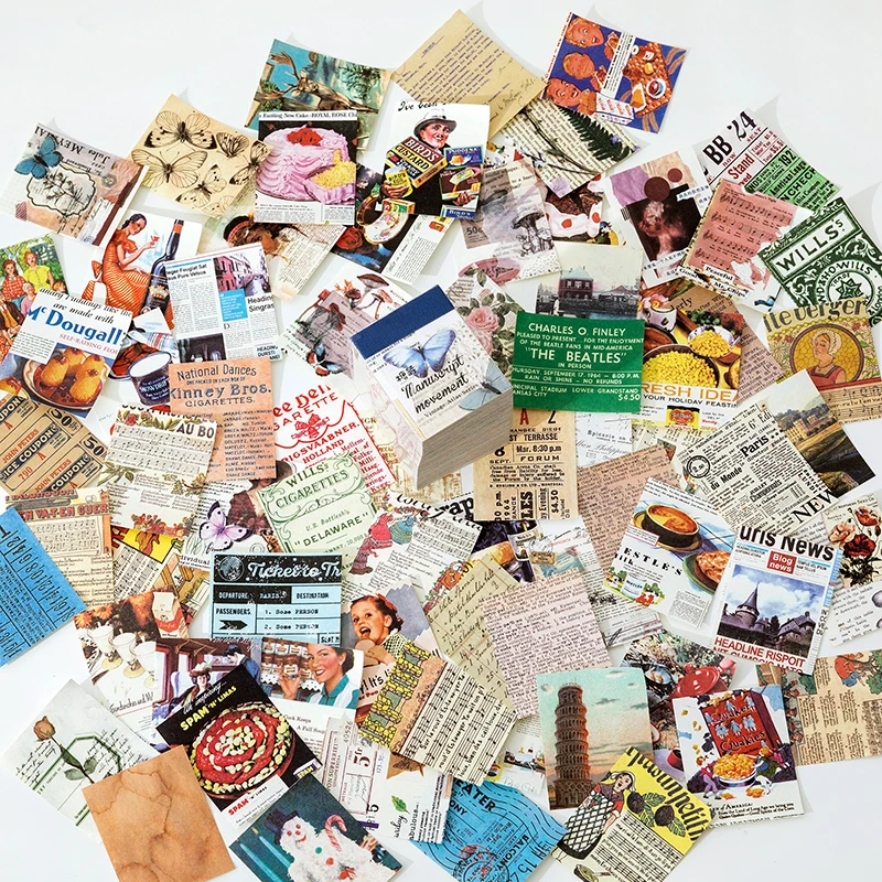 JIANQI 400-Pack Vintage Scrapbooking Paper
