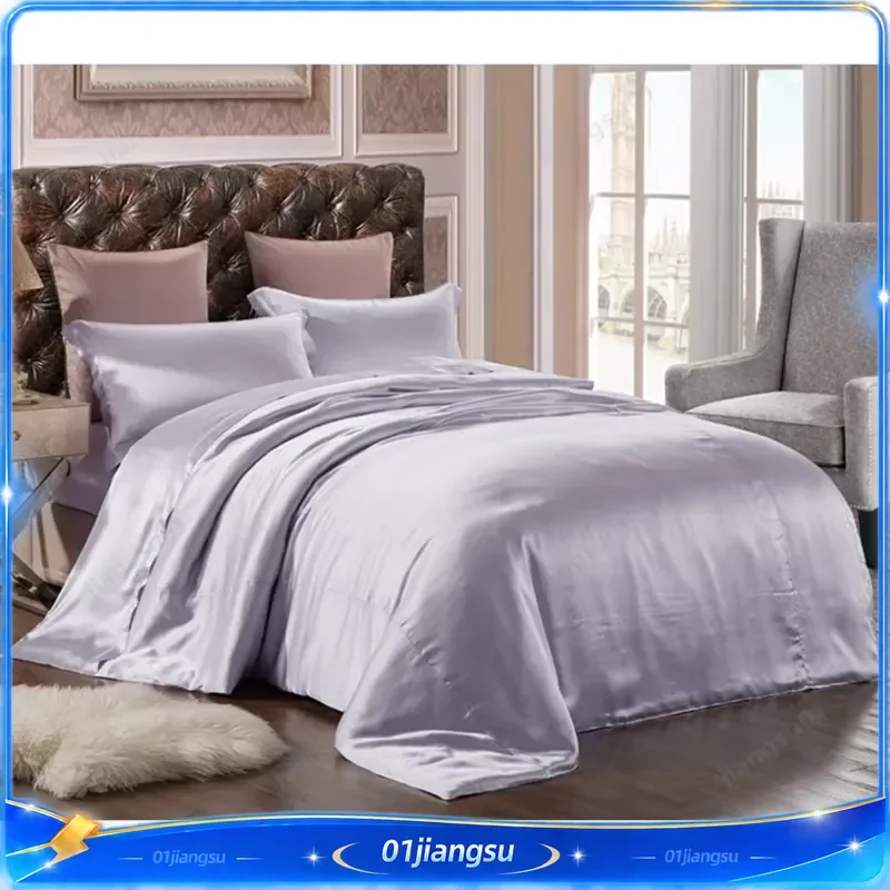 16mm 100% Pure Mulberry Silk Bedding Set 3PCS Duvet Cover Envelope Pillowcase Luxury Soft Breathable Home Textile Multicolor