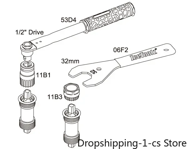 Icetoolz 11B1 For Shimano ISIS Drive Compatible Cartridge Bike Bicycle Bottom Bracket BBs Tool With 20-tooth In The Ring