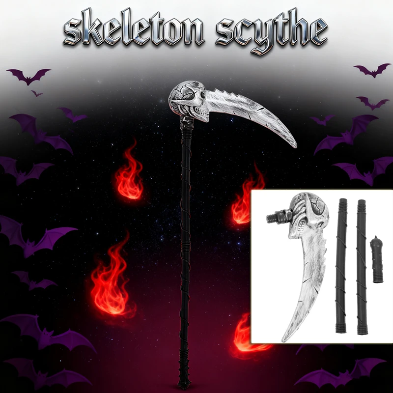 

Skull Sickle Costume Halloween Costumes Prop Death Scythe Toy Skeleton Cheap Plastic Halloween Costumes Death Party Prop Scary