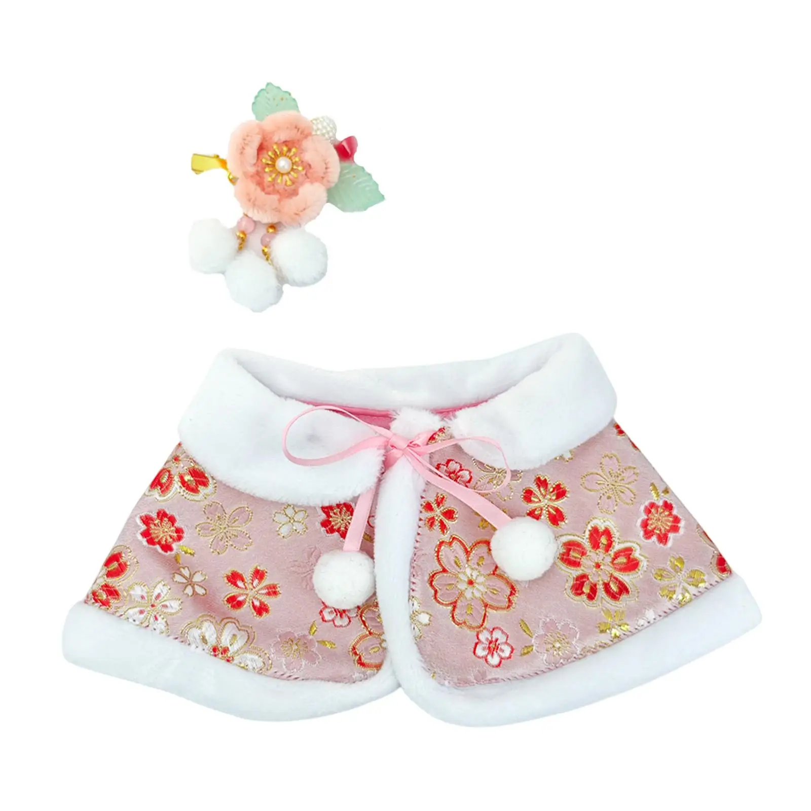 

Новогодний плащ для куклы, мягкая тканевая накидка, 38 см, костюм для коллекционных кукол, наряд для вечеринки