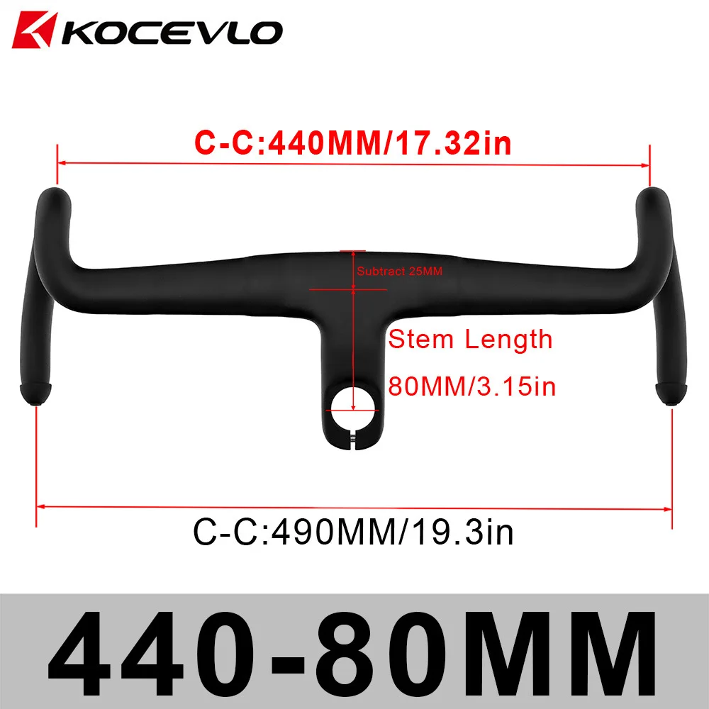 KOCEVLO K05 Full-Carbon Fiber Gravel Integrated One-Piece Drop Handlebar with Fully Internal Routing and Padding image 3