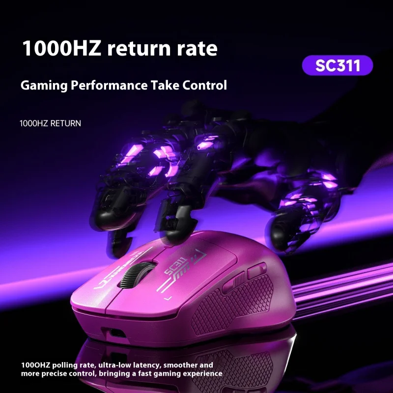 

SC311 Wireless Mouse 2.4 Wired Three-Mode Rechargeable Gaming Programming Computer Office Laptop