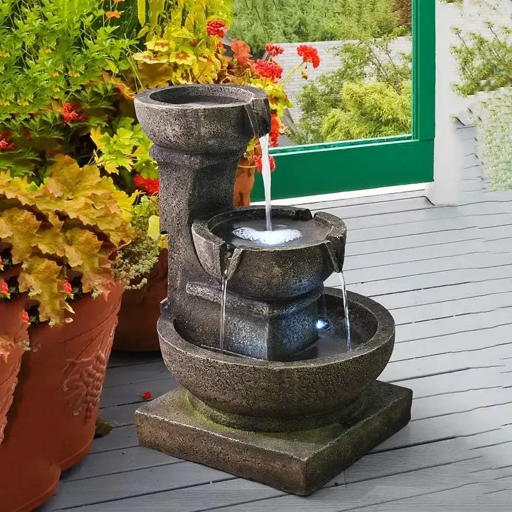 

[New Arrival, Discounted Price!]Outdoor Waterfall Fountain - Relaxing Soothing Garden Fountain Patio Outdoor for The Garden&Pati