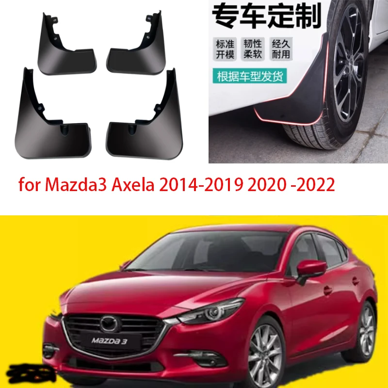 4Pcs Car Front Rear Mud Flaps Mudflaps Splash Guards Mud Flap Mudguards for Mazda3 Axela 2014-2019 2020-2022