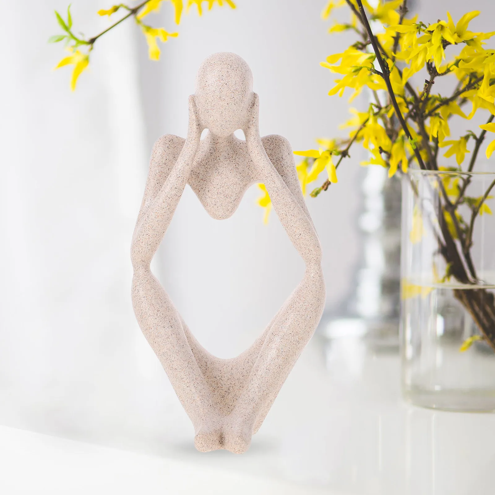 Resin Thinker Statue Abstract Sculpture Minimalist Decor for Bedroom Study Cafe Bar Garden Desktop Bookcase Modern Home Decor