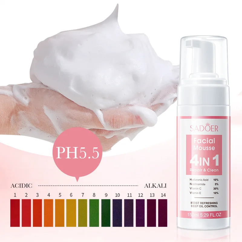 SADOER 4vedení v 1 pleťový mousse obličej mýt pěna pleťový cleanser hydratační rozjasňující hydrating obličej asanace kůže péče produktů