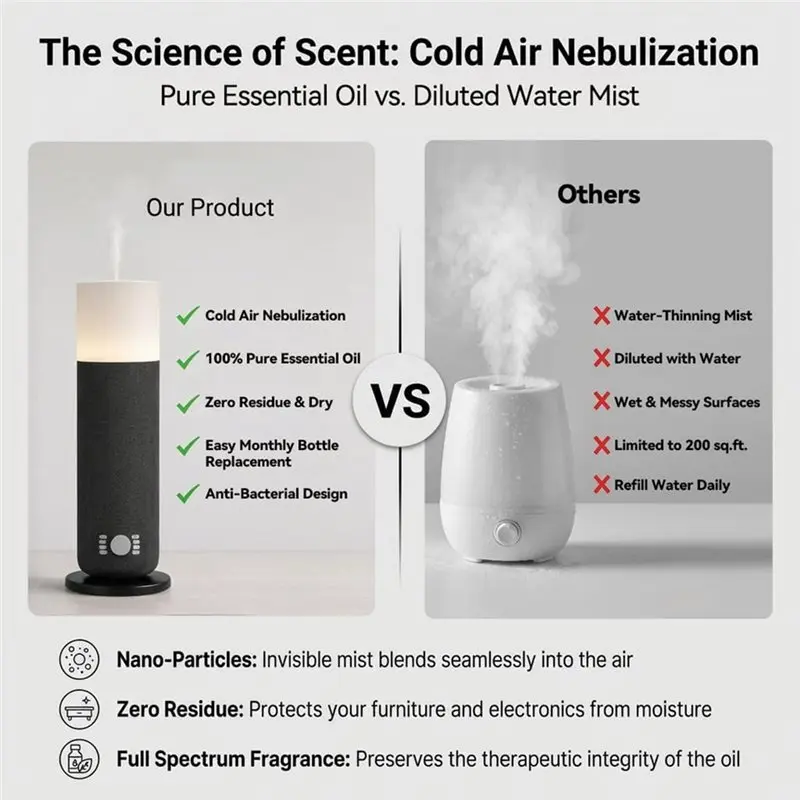 Fragrance Diffuser Machine 120ML Tower Scent Style Bluetooth Controlled Electric Smell Dispersion For Home Hotel B-EU Plug-A54Q