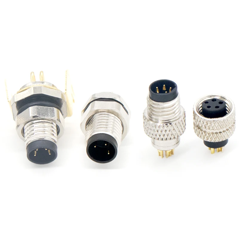 Sensor M8 series products common rubber coated short shielded shell front lock rear lock welding wire connector