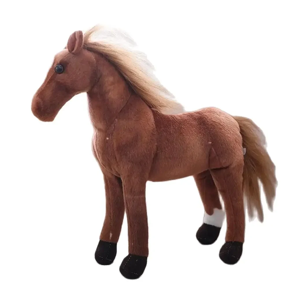 

40cm Simulated Horse Doll Plush Toy Mascot Zodiac Horse Animal Doll Decoration Pillow Soft Child Birthday Gift Decoration