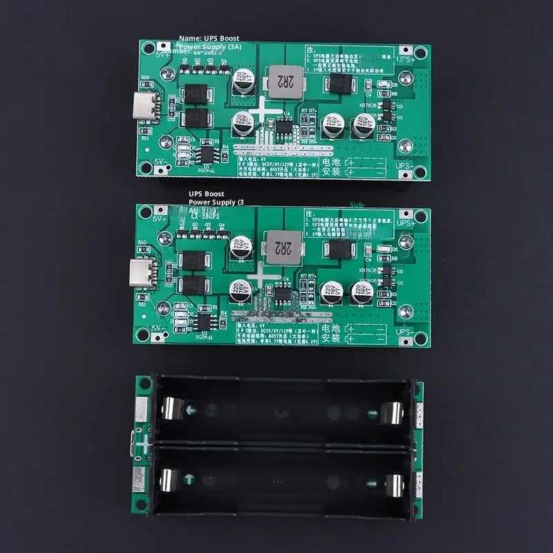 【W】3A High-Power UPS 18650 Lithium Battery Boost Charging 5V/12V Simultaneous Charging And Discharging Power Supply Module
