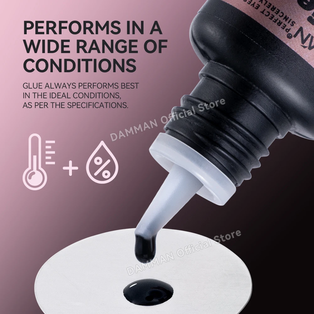 Damman 5ml Colla per estensioni ciglia Professionale 1S Colla per ciglia ad asciugatura rapida Colla adesiva per ciglia a lunga durata per uso in salone