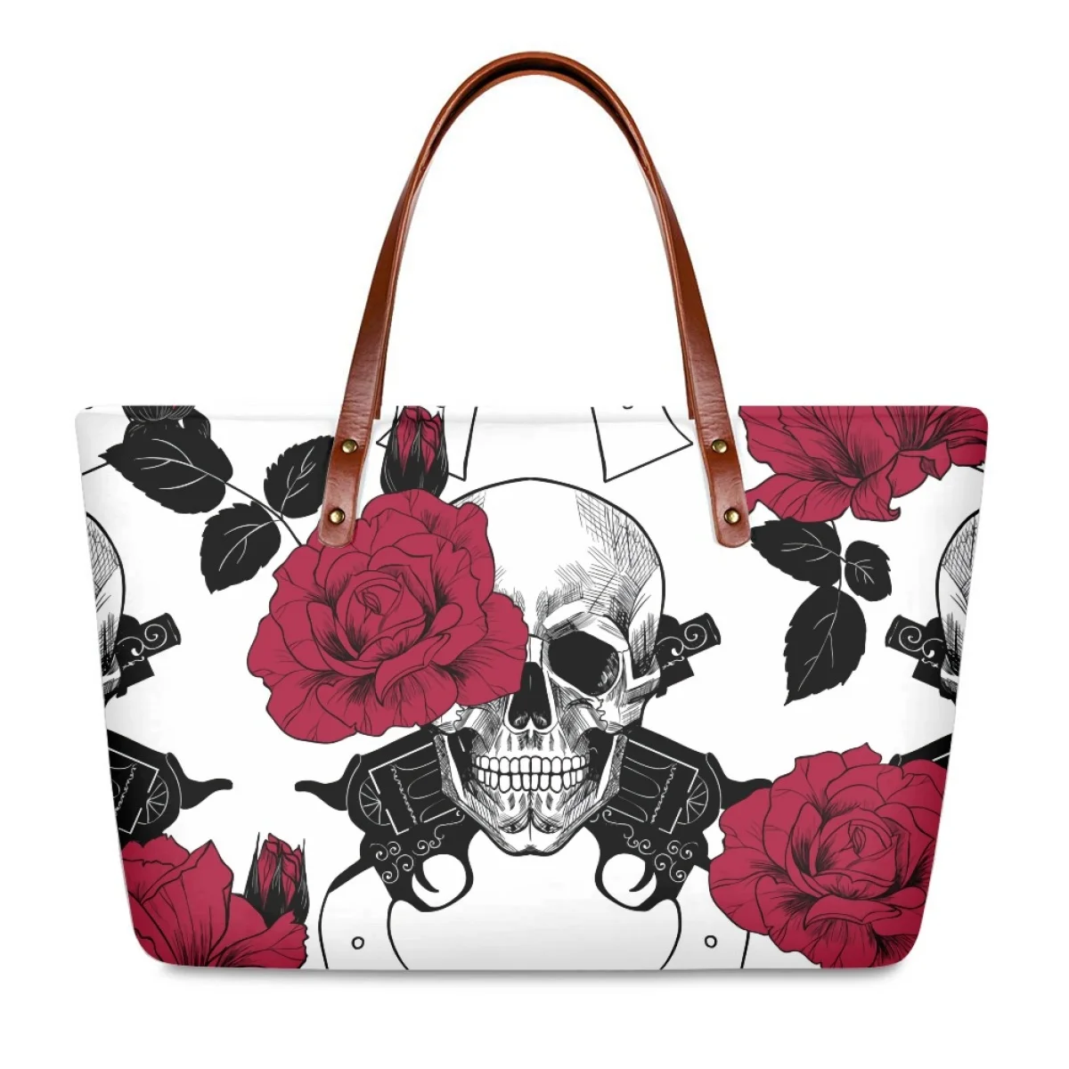 

Noisydesigns Cool Rose Skull Print Women Top Handbag Lady Shoulder Purses Totes Luxury 2024 Bolsa Para Mujer New Dropshipping