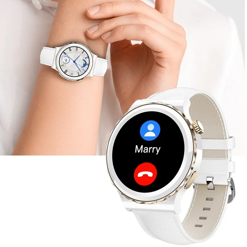 Smart Watch For Women NFC Heart Rate Blood Pressure Bluetooth Call Female Physiological Cycle Ceramic Strap Women Watch Reloj