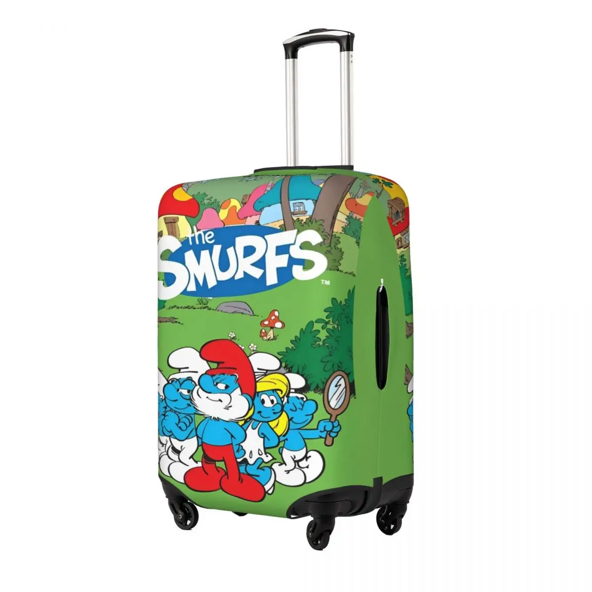 Cartoon Smurfs Suitcase Cover Cruise Trip Protector Vacation Practical Luggage Supplies