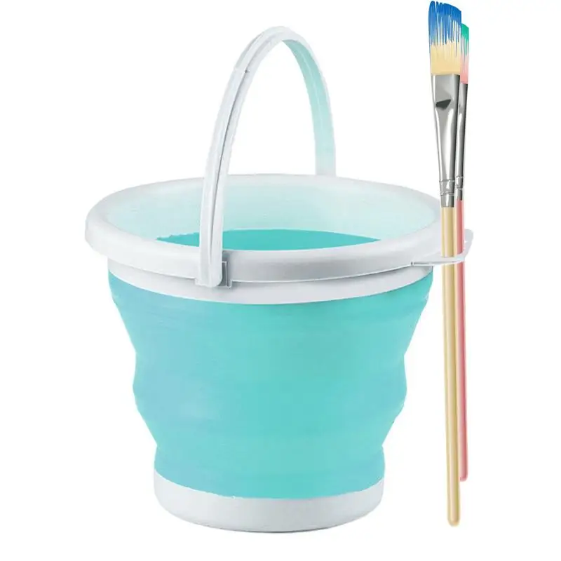 Hand Held Paint Brush Holder Foldable Painting Brush Cleaner Bucket Cleaning Portable Painting Brush Water Bucket For Art