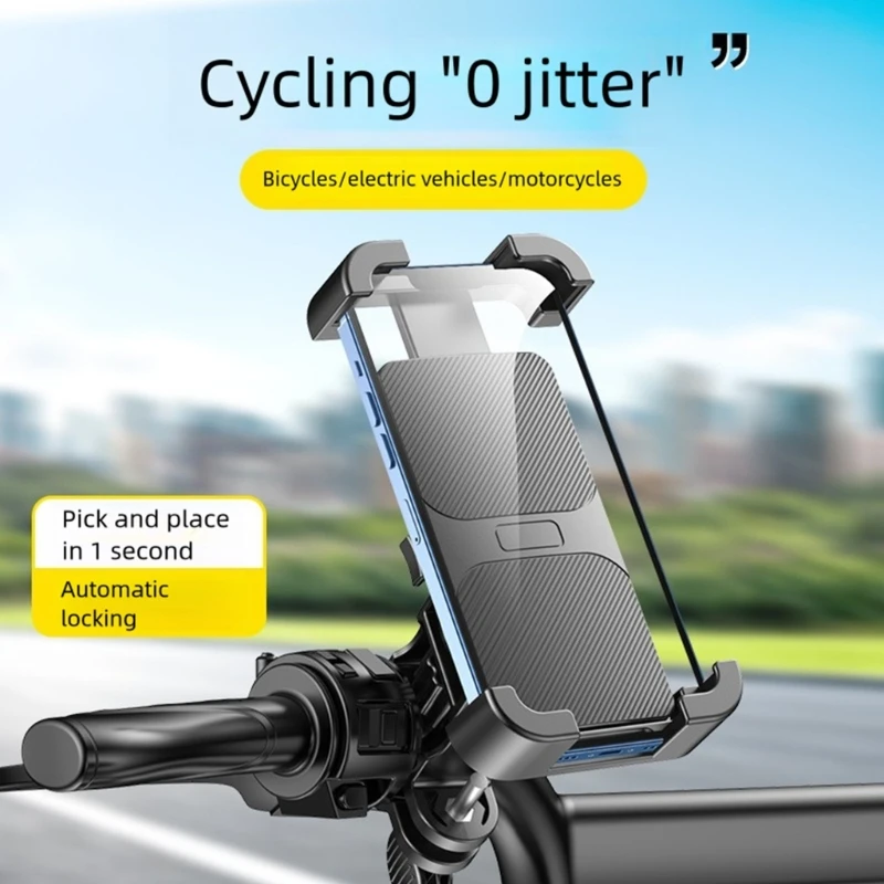 Quick Install Bike Handlebar Phone Mount With Anti Slip Silicone For Motorcycles Scooters And All Smartphones Up To 7.2 D2RC