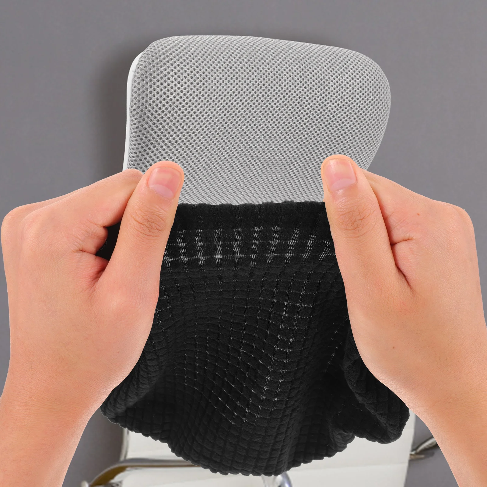 

1PCS Durable Headrest Cover for Office Chair Soft Black Head Pillow Cover Comfortable Computer Chair