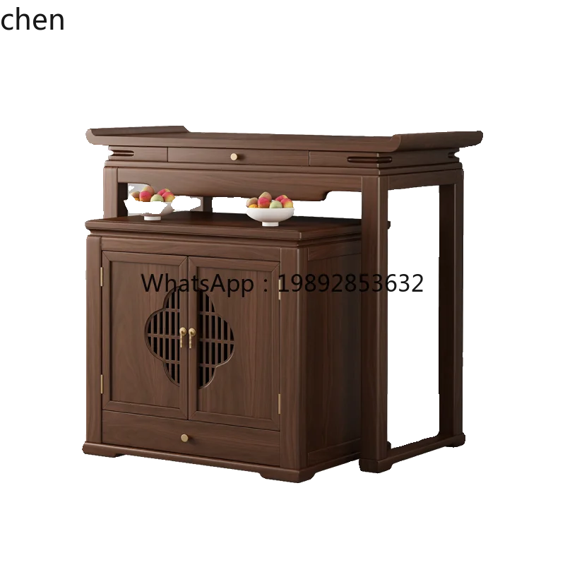 

table household set table set cabinet living room cabinet black walnut altar carved mortise and tenon