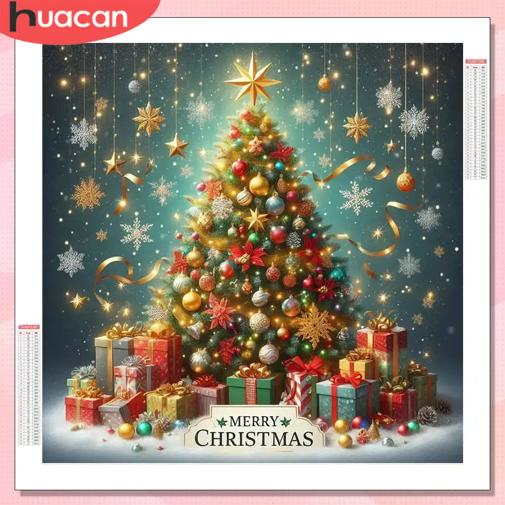 HUACAN 5D Diamant Malerei Baum Weihnachten Voll Platz Runde Bohrer Home Decor Diamant Mosaik Strass
