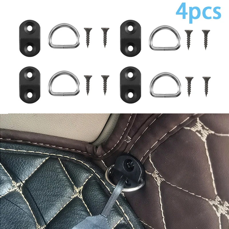 

4 Set Car Trunk Mount Hooks Loop Hanging Flat Mesh Fixing Kit Conversion Accessories Car Compartment Tools