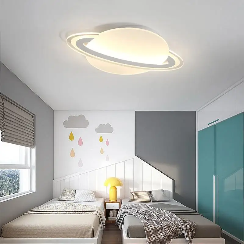 Children's room lamp Modern bedroom lamp boy and girl study room ultra-thin elliptical cartoon planet led ceiling lamp