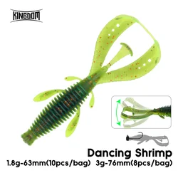 Kingdom 10pcs Soft Baits 1.8g 3g 63mm 76mm Fishing Lures Floating Artificial Soft Worm TPE Bass Pike Swimbait Soft Fishing Lure