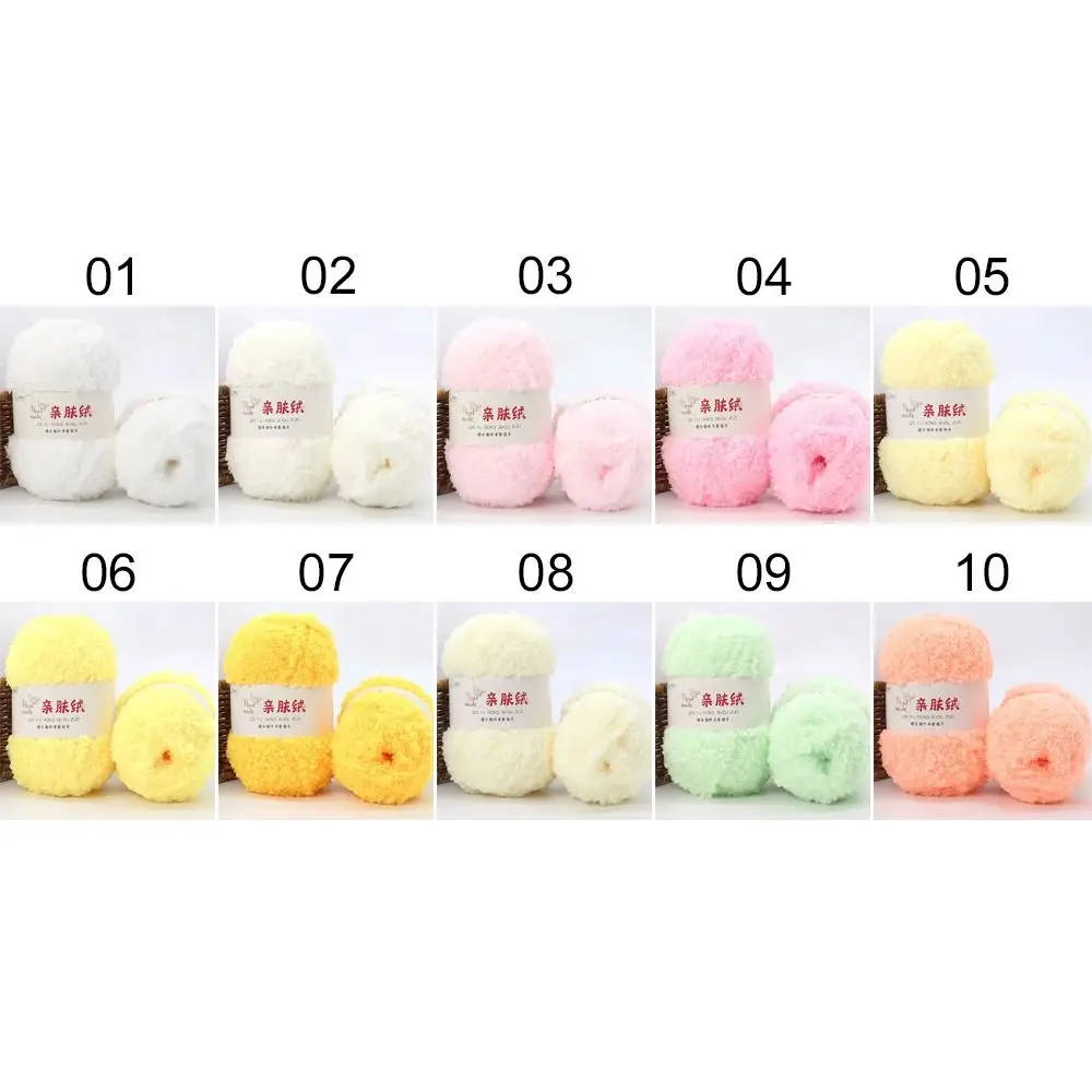 Fil à tricoter et à crocheter doux et épais 50g/balle, laine duveteuse, velours corail pour écharpes, pulls et serviettes