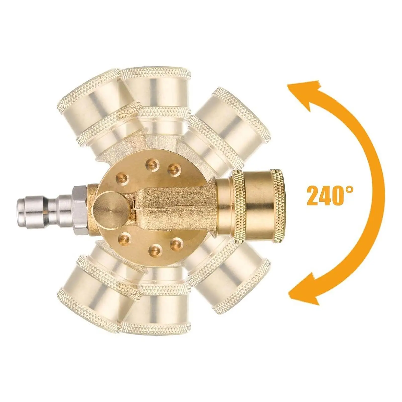 Multifunctional 12mm Quick Connect Pivoting Coupler for High Pressure Washer Cleaning Wand for Car and Gutter