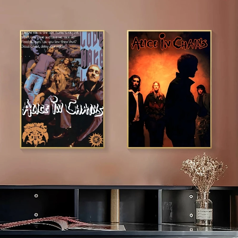 Band A-Alice in C-Chains Painting Calligraphy Canvas Poster Bedroom Living Room bar Hallway House interior Wall Decor