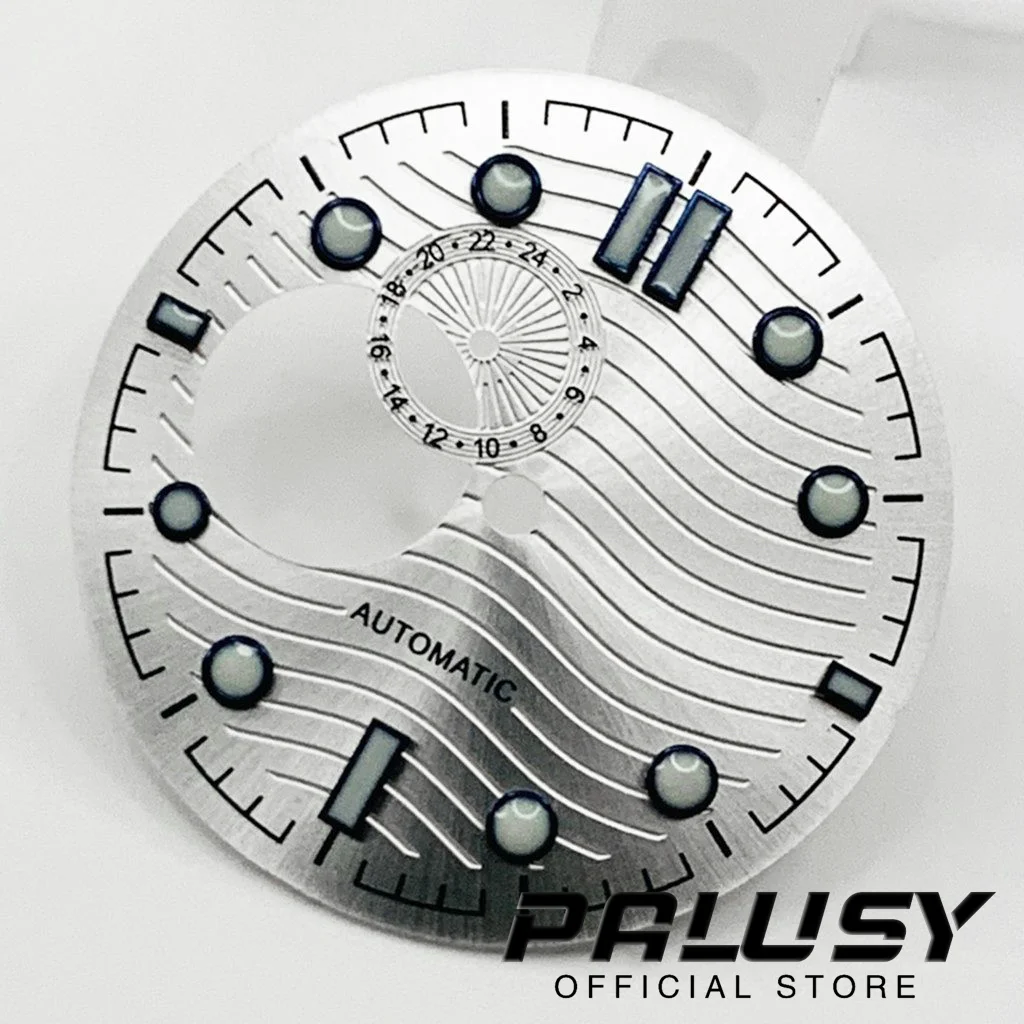 Nh39 31mm White Blue Black Watch Dial Green Luminous Watch Faces for NH39 Movement Replacement Parts